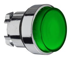 SCHNEIDER ELECTRIC ZB4BH33 Switch Actuator, Green, Round Raised, Schneider Harmony XB4 Series Illuminated Pushbutton Switches