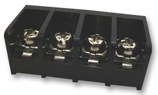 MULTICOMP PRO T44-BS11-04 Panel Mount Barrier Terminal Block, 1 Row, 4 Positions, 22 AWG, 14 AWG, 9.5 mm, 15 A