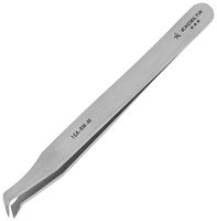 EXCELTA 15A-RW-M Tweezers, Precision, Bent, Round, 112.5 mm, Carbon Steel