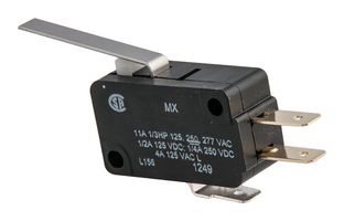 HONEYWELL V19T16-EZ100B02 Microswitch, Standard, Straight Lever, SPDT, Quick Connect, 16 A