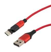 L-COM CAU2AC-MM-2M USB Cable, Type A Plug to Type C Plug, 2 m, 6.6 ft, USB 2.0, Red