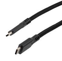 L-COM CAU4CC-20P-3M USB Cable, Type C Plug to Type C Plug, 3 m, 9.8 ft, USB 4.0, Black