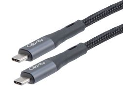 L-COM CAU4CC-40M-05M USB Cable, Type C Plug to Type C Plug, 500 mm, 1.64 ft, USB 4.0, Black