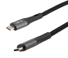 L-COM CAU4CC-40M-1M USB Cable, Type C Plug to Type C Plug, 1 m, 3.3 ft, USB 4.0, Black