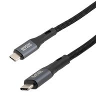 L-COM CAU4CC-40MC-1M USB Cable, Type C Plug to Type C Plug, 1 m, 3.3 ft, USB 4.0, Black