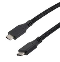 L-COM CAU4CC-40PC-1M USB Cable, Type C Plug to Type C Plug, 1 m, 3.3 ft, USB 4.0, Black
