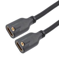 L-COM HDMI-FF-L-1M Audio / Video Cable Assembly, HDMI Receptacle, HDMI Receptacle, 3.3 ft, 1 m, Black