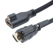 L-COM HDMI-MF-L-1M Audio / Video Cable Assembly, HDMI Plug, HDMI Receptacle, 3.3 ft, 1 m, Black, HDMI-MF-L Series