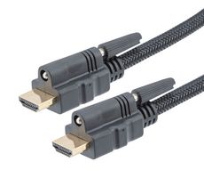 L-COM HDMI-MM-L-1M Audio / Video Cable Assembly, HDMI Plug, HDMI Plug, 3.3 ft, 1 m, Black, HDMI-MM-F Series