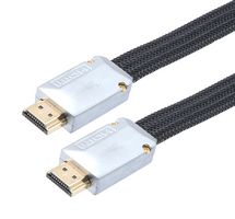 L-COM HDMIFLATMM-2M Cable de Audio / Video, HDMI Macho, HDMI Macho, 6.6 ft, 2 m, Negro, HDMIFLATMM Series