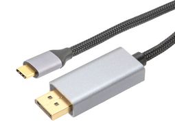 L-COM USBC31DP-MM-1M Cable de Audio / Video, Plug USB 3.1 Tipo C, DisplayPort Macho, 3.3 ft, 1 m, Negro