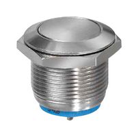 APEM AV09C703D240E Interruptor (Switch) Antivandalismo, SPST-NO, Natural, Serie AV, Momentáneo, Lengüeta Soldable