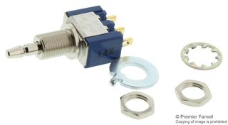 TE CONNECTIVITY - ALCOSWITCH MPS1004F Pushbutton Switch, MPS Blue Series, SPDT, On-(On), Plunger for Cap