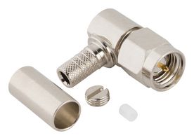 AMPHENOL RF 901-10851 RF / Coaxial Connector, SMA Coaxial, Right Angle Plug, Solder, Crimp, 50 ohm