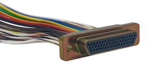 ITT CANNON M83513/03-A14C Micro D Cable Assembly, Micro-D Plug to Free End, 9 Positions, 72 ", 1.8 m, Multi-colored