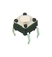 OMRON ELECTRONIC COMPONENTS B3W1050 Tactile Switch, B3W Series, Top Actuated, Through Hole, Square Button, 160 gf, 50mA at 24VDC