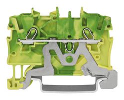 WAGO 2000-1207 DIN Rail Mount Terminal Block, 2 Positions, 24 AWG, 16 AWG, 1.5 mm², Clamp, 18 A