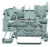 WAGO 2022-1201 DIN Rail Mount Terminal Block, 1 Positions, 22 AWG, 12 AWG, 2.5 mm², Push In, 24 A
