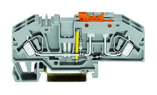 WAGO 282-640 DIN Rail Mount Terminal Block, 4 Positions, 24 AWG, 10 AWG, 6 mm², Push In