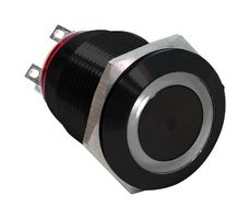 E-SWITCH PV4F2G011-311 Interruptor (Switch) Antivandalismo, Serie PV4, 19 mm, DPDT, Encendido-Encendido, Plano Redondo