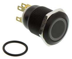 E-SWITCH PV4F2Y011-345 Vandal Resistant Switch, PV4 Series, 19 mm, SPDT-DB, Off-(On) / On-(Off), Round Flat