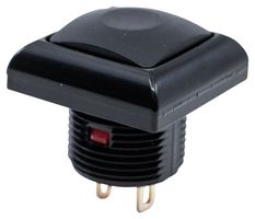 E-SWITCH RP8400B2M1CEBLKBLKNIL Botón Pulsador, RP8400 Series, 13.6 mm, SPST-NO-DM, Apagado-(Encendido), Cuadrada, Negro