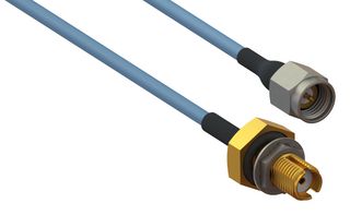 AMPHENOL SV MICROWAVE 7029-3409 RF / Coaxial Cable Assembly, 6 ", 152.4 mm, T-Flex 405, SMA Bulkhead Jack, SMA Plug, 50 ohm