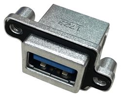 AMPHENOL COMMUNICATIONS SOLUTIONS MUSBR359330 USB Sealed Connector, USB Type A, USB 3.0, Receptacle, 9 Position