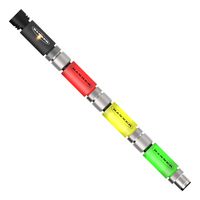 Signal Tower, 3 Tiers, Green/Red/Yellow, 5 Pin M12 Connector, 24 VDC, Steady, 79 dB, IP60, IP67