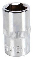 MULTICOMP PRO MP12-CRV15 Socket, Hex, 15mm, 1/2" Drive Size, Chrome Vanadium, DIN3120