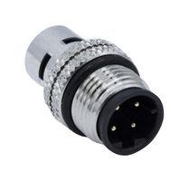 NORCOMP 858-D04-103RSS4 Sensor Connector, VULCON Series, M12, Male, 4 Positions, Solder Pin, Straight Cable Mount