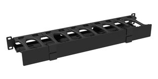 HAMMOND RB-HFMS1 Cable Organizer, Black, Steel, Cable Manager, Hammond Racks, RB-HFM Series