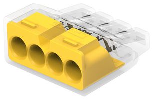 TE CONNECTIVITY 2388553-4 Wire Splice, 4Pos, Push In, 22 AWG, 12 AWG, Closed Barrel Splice