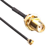 LINX - TE CONNECTIVITY CSH-SGFB-200-UFFR Cable RF / Coaxial ensamblado, 0.7 ft, 200 mm, 1.32mm, U.FL Plug, SMA Jack Pasamuro, 50 ohm