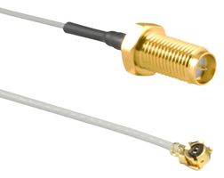 LINX - TE CONNECTIVITY CSI-RGFB-200-UFFR Cable RF / Coaxial ensamblado, 0.7 ft, 200 mm, 1.13mm, U.FL Plug, Jack SMA Pasamuro RP, 50 ohm