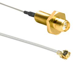 LINX - TE CONNECTIVITY CSI-RGFE-200-UFFR Cable RF / Coaxial ensamblado, 0.7 ft, 200 mm, 1.13mm, U.FL Macho, Jack SMA Pasamuro RP, 50 ohm