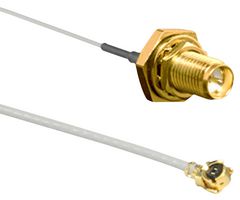 LINX - TE CONNECTIVITY CSI-RGFI-100-UFFR Cable RF / Coaxial ensamblado, 0.3 ft, 100 mm, 1.13mm, U.FL Macho, Jack SMA Pasamuro RP, 50 ohm