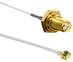 LINX - TE CONNECTIVITY CSI-SGFI-100-UFFR Cable RF / Coaxial ensamblado, 0.3 ft, 100 mm, 1.13mm, U.FL Plug, SMA Jack Pasamuro, 50 ohm