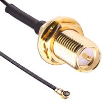 LINX - TE CONNECTIVITY CSJ-RGFB-100-MHF4 RF / Coaxial Cable Assembly, 0.3 ft, 100 mm, 0.81mm, MHF4-Type Plug, RP SMA Bulkhead Jack, 50 ohm