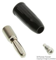 ABBATRON HH SMITH 476-103 Banana Test Connector, Plug, Cable Mount, 15 A, 1 kV, Nickel Plated Contacts, Black