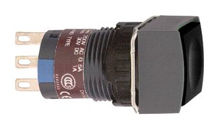 SCHNEIDER ELECTRIC XB6ECA21P Botón Pulsador Industrial, Serie Harmony XB6E, 16 mm, SPDT, Momentáneo, Cuadrada, Negro