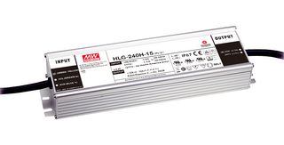 MEAN WELL HLG-240H-36A LED Driver, 241.2 W, 36 V, 6.7 A, Constant Current, Constant Voltage, 90 V