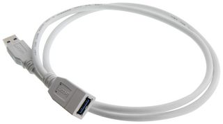L-COM U3A00062-1M USB Cable, Type A Plug to Type A Receptacle, 1 m, 3.3 ft, USB 3.0, White