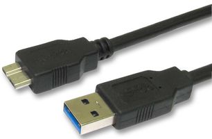 PRO SIGNAL PSG91612 USB Cable, Type A Plug to Micro Type B Plug, 500 mm, 19.7 ", USB 3.0, Black