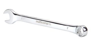 MULTICOMP PRO MP-CW7MM Combination Wrench, 7mm AF, Chrome Vanadium, 4.17" L