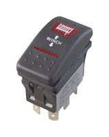 MULTICOMP PRO MP-264E4W-1ABD Rocker Switch, (On)-Off-(On), DPDT, Illuminated, Panel Mount, Black, MP Rocker Switches DPDT