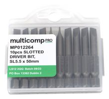 MULTICOMP PRO MP012264 Punta Plan, 10 Piezas de Puntas Planas, SL5.5, 50mm, S2