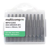 MULTICOMP PRO MP012265 Punta Hexagonal, 10 Pizas de Puntas Hexagonales, H3, 50mm, S2