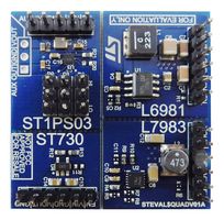 STMICROELECTRONICS STEVAL-QUADV01 Tarjeta de Evaluación, Convertidor Reductor Síncrono L6981CDR, L7983PUR, ST1PS03AQTR, ST730MR, LDO