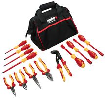 WIHA 32894 Insulated Tool Set, 13PC, Bent, Long Nose, Combination Pliers, Water Pump Pliers & Side Cutters